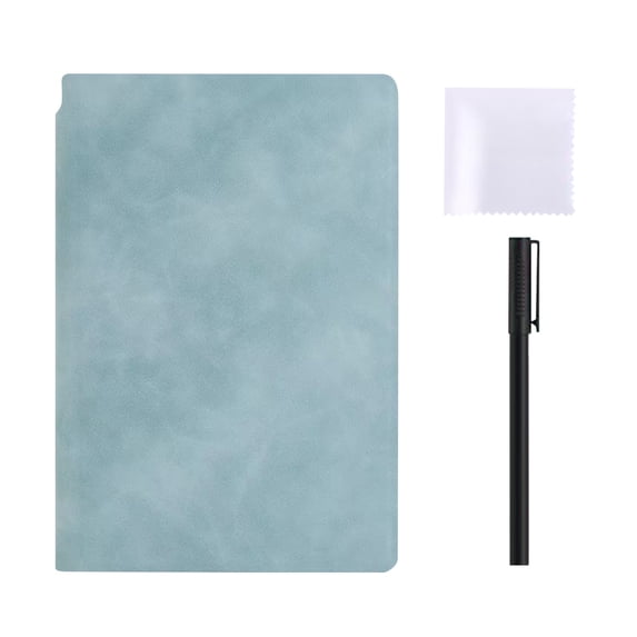 A5 Dry Erase Whiteboard Notebook (1+2 Set), Reusable Eco Journal, Includes 1 Pen + Cloth, Wipe Off Daily Planner Notepad