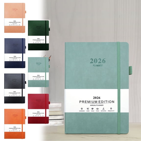 ​​A5 Elastic Band 2026 Weekly Monthly Planner, Binder Notebook with Strap Closure, English Schedule Organizer Journal for Productivity Tracking​​