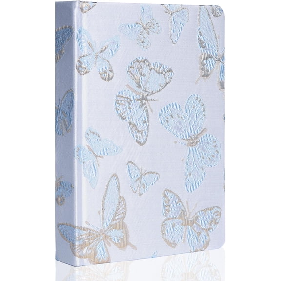 A5 Embroidered Fabric Journal for Women Men, College Ruled Journals for Writing, Butterfly Hardcover Notebooks for Work Business School