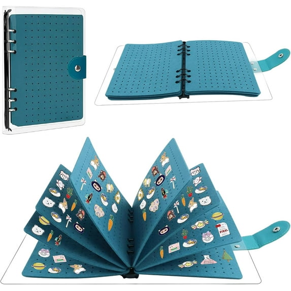 A5 Enamel Pin Display Book, 8 Pages Pins Collection Storage Organizer Book Clear PVC Cover Portable Travel Pin Display Book (Not Include Any Accessories)