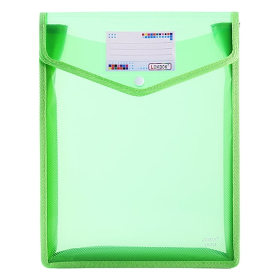 A5 Expanding File Folder with Button Closure and Label Slot, Translucent Document Organizer, 1 Folder