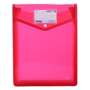 A5 Expanding File Folder with Button Closure and Label Slot, Translucent Document Organizer, 1 Folder