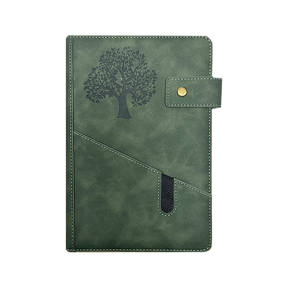 A5 Leather Notebook 200 Pages Journal Soft Notepad for Work Office Olive Green