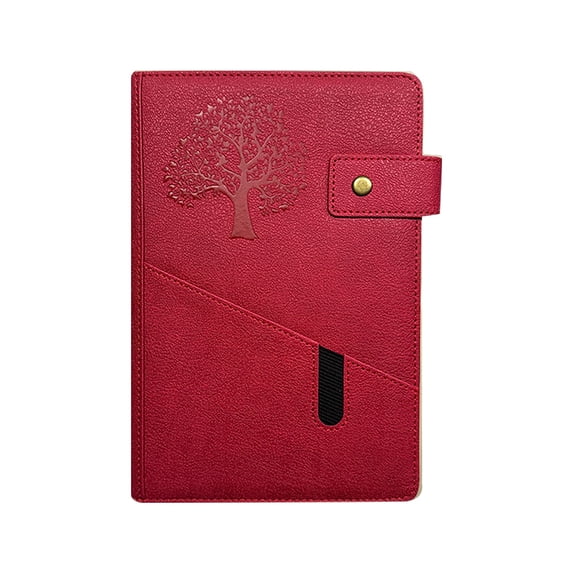 A5 Leather Notebook 200 Pages Journal Soft Notepad for Work Office Red