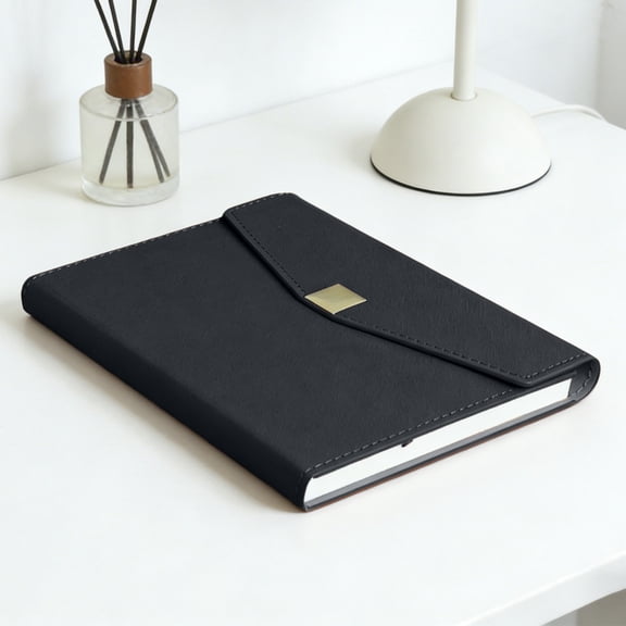 A5 Faux Leather Refillable Binder Notebook, 128 Sheets of 80g Thick Paper with Sturdy Metal Rings, Compact Journal for Business Professionals and College Students