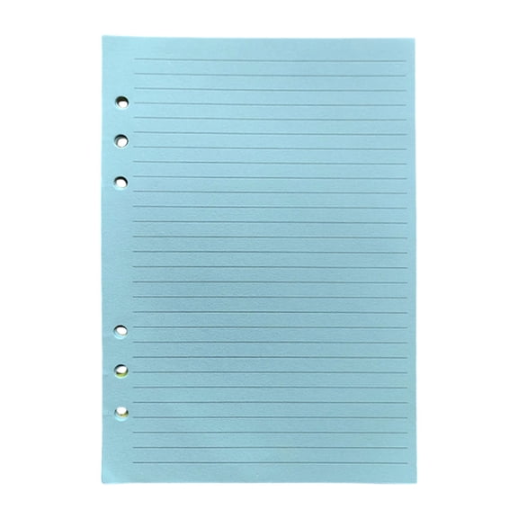 A5 Filler Paper, 6 Hole Colorful Refills Paper, Lined Paper for All Standard 6 Ring Binder, Loose Leaf Paper Refills Paper, 50 Sheets, Loose Leaf Planner Refill Paper for Writing(Blue,8.2x5.6")