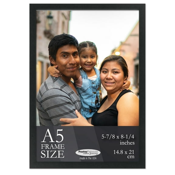 A5 Frame Black Modern Minimalist 6x8.25 Frame - Wood A5 Picture Frame, UV Acrylic
