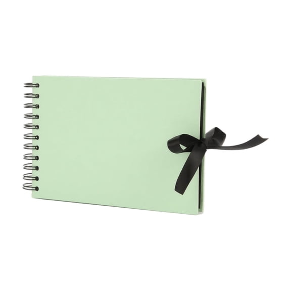 A5 Green Diy Spiral Scrapbook, Photo Album Scrapbook, Scrapbook Journal, Unlined Journal, Thick Paper Notebook, 8X6 Inch Size, 30 Sheets Black Card Inner Pages, Decorative Black