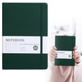 thumbnail image 1 of A5 Hardcover Leather Notebook With Wide Ruled Pages And Lay-Flat Design For Work Journaling - Dark Green, 1 of 9