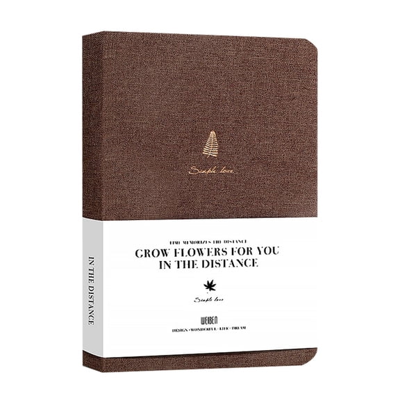 A5 Hardcover Linen Notebook, Premium Lined Journal with Numbered Pages, Inner Pocket & Elastic Band, Brown Hardcover Notebook for Writing, School, Work, Journaling and Business Gift