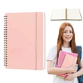thumbnail image 1 of A5 Hardcover Notebook Elastic Closure Work Planner Ink-Resistant Hardbound Pad Lay Flat Writing Notepad Perforated Tearable Memo Book 140-Page College Ruled Notebook, 1 of 9