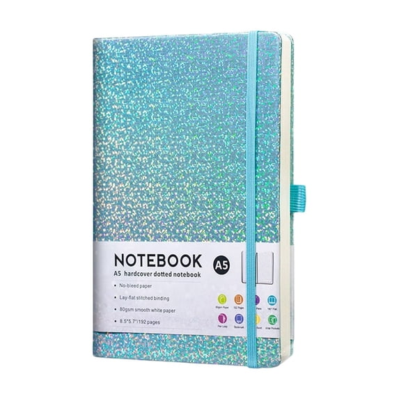 A5 Hardcover Notebook, Glitter Journal Notebook, 8.27x5.83inch No-Bleed Paper Writing Journal, Daily Planner Notebook, Portable Journal for Home Office Writing Note Taking Planning