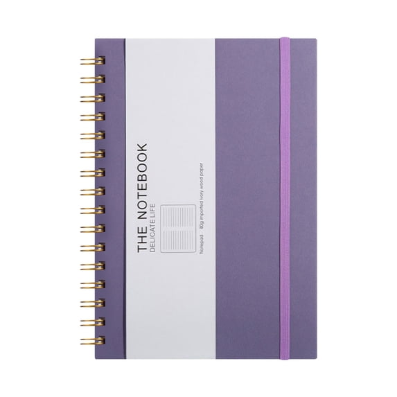 A5 Hardcover Notebook, Green Wire-O Bound Journal with Elastic Band, Thick Paper Notebook for Work, School, Bullet Journal, Daily Planning, Sketching, and Note Taking, 200 Pages
