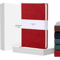 thumbnail image 1 of A5 Hardcover Vegan Leather Red Squared Notebook with 120 gsm Graph Cream Paper & Gift Box, 80 Sheets, 1 of 8