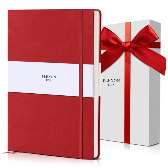 Plexon Graph Paper Notebook, Notebook Journal 160 Pages, Graph Notebook Medium 5.7 inches x 8 inches, 120 GSM Thick Paper, Red, Hardcover