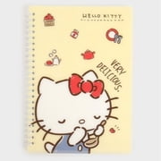 A5 Hello Kitty 7mm Lined Plastic Hardcover Spiral Notebook 6.2 x 8.2" , 80 Sheets Yellow