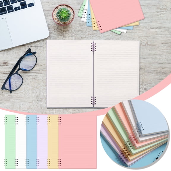 A5 Horizontal Coil Notebook with Thickened Pages and Waterproof PP Cover for Students and Office Use