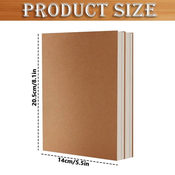 A5 Kraft Paper Notebook Journal 256 Pages Thick Paper Notebook for Writing Sketching Note Taking Home Office - Lined