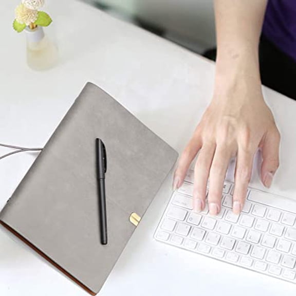 A5 Leather Binder Notebook Diary with Refillable Thick Paper for Writing and Journaling