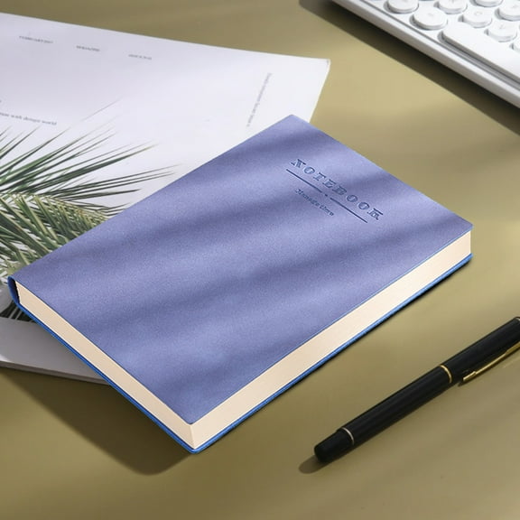 A5 Leather Hardcover Notebook | 360 Thick College-Ruled Pages – Multicolor, Thread-Bound, Flat Lay Design, Inner Pocket, Ribbon Bookmark – Office, Home, Writing, Journaling