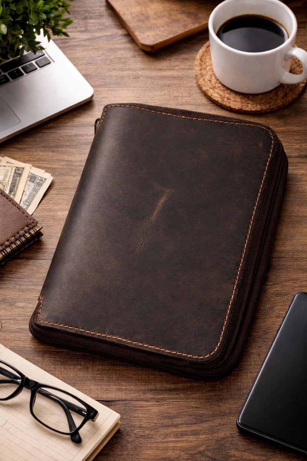 A5 Leather Journal Cover with Zipper Refillable Notebook  for  Leuchtturm1917