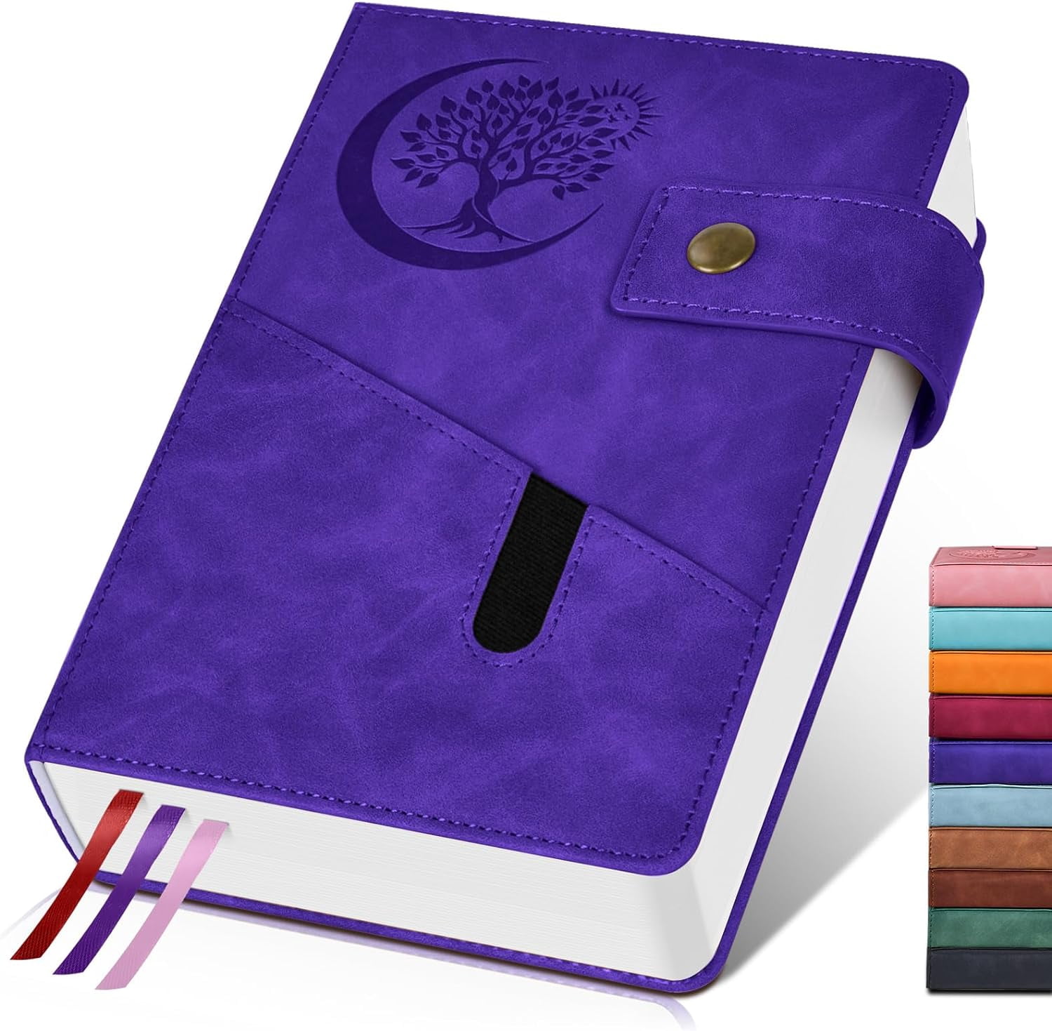 A5 Leather Journal Notebook, 365 Pages Thick Hardcover Lined Journal for Men & Women, Medium 5.9" x 8.4" College Ruled Notebooks for Work, School, Travel, Business,Note Taking,Writing Diary