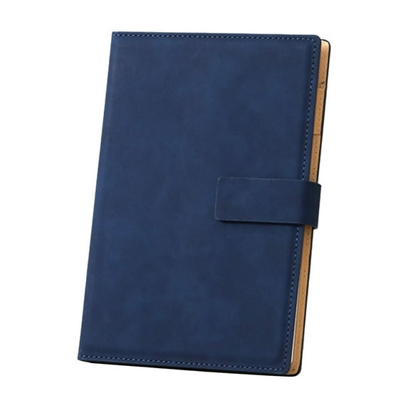A5 Leather Journal, Refillable Hardcover Notebook with Magnetic Buckle, Thick Daily Diary for Men and Women, Great Gift for Business School Travel Personal - Dark Blue