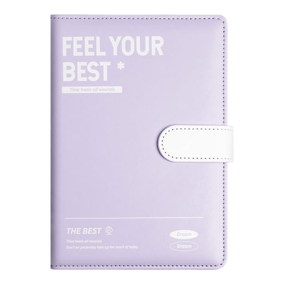 A5 Leather Notebook Journal with Snap Closure, Lined Hardcover Notebook for Writing, Note Taking, Work, School, Aesthetic Daily Planner Journal for Men & Women, Assorted Pastel Colors