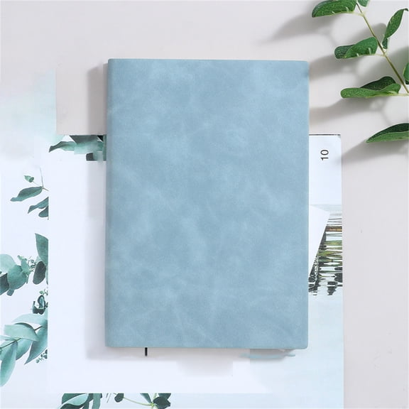 A5 Lined Journal Blue PU Leather Softcover Notebook 100 Sheets 200 Pages Medium Ruled Notepad for Business Office Executive Writing Travel Diary Work Notes