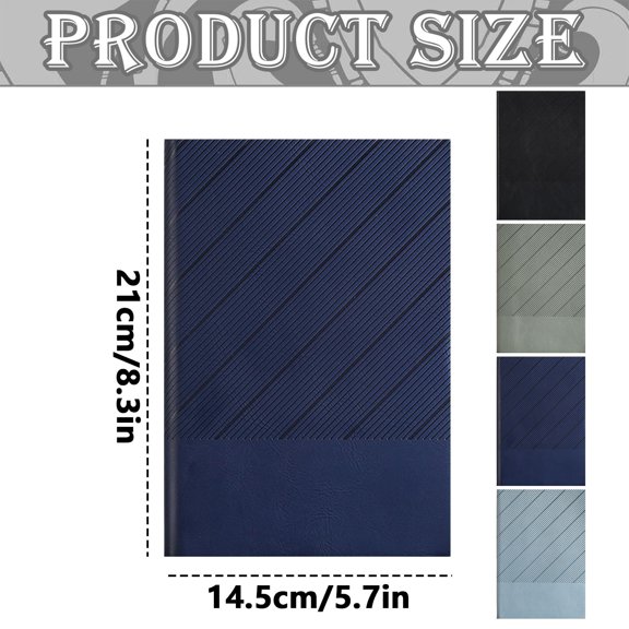 A5 Lined Journal Notebook with Ribbon Bookmark 348 Pages 80gsm Thick Paper Lay-Flat Softcover Notebook for Writing Work Office Note Taking - Dark Blue