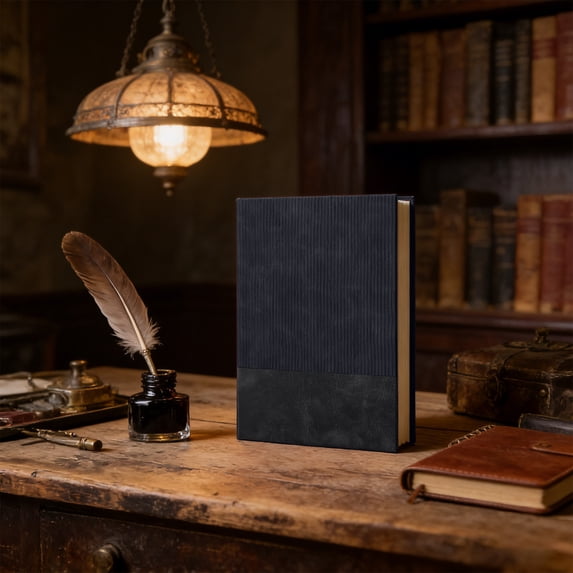 A5 Lined Notebook Faux Leather Hardcover Journal 200 Pages College Ruled Notebook for Work Sch-ool Business Daily Writing, Black