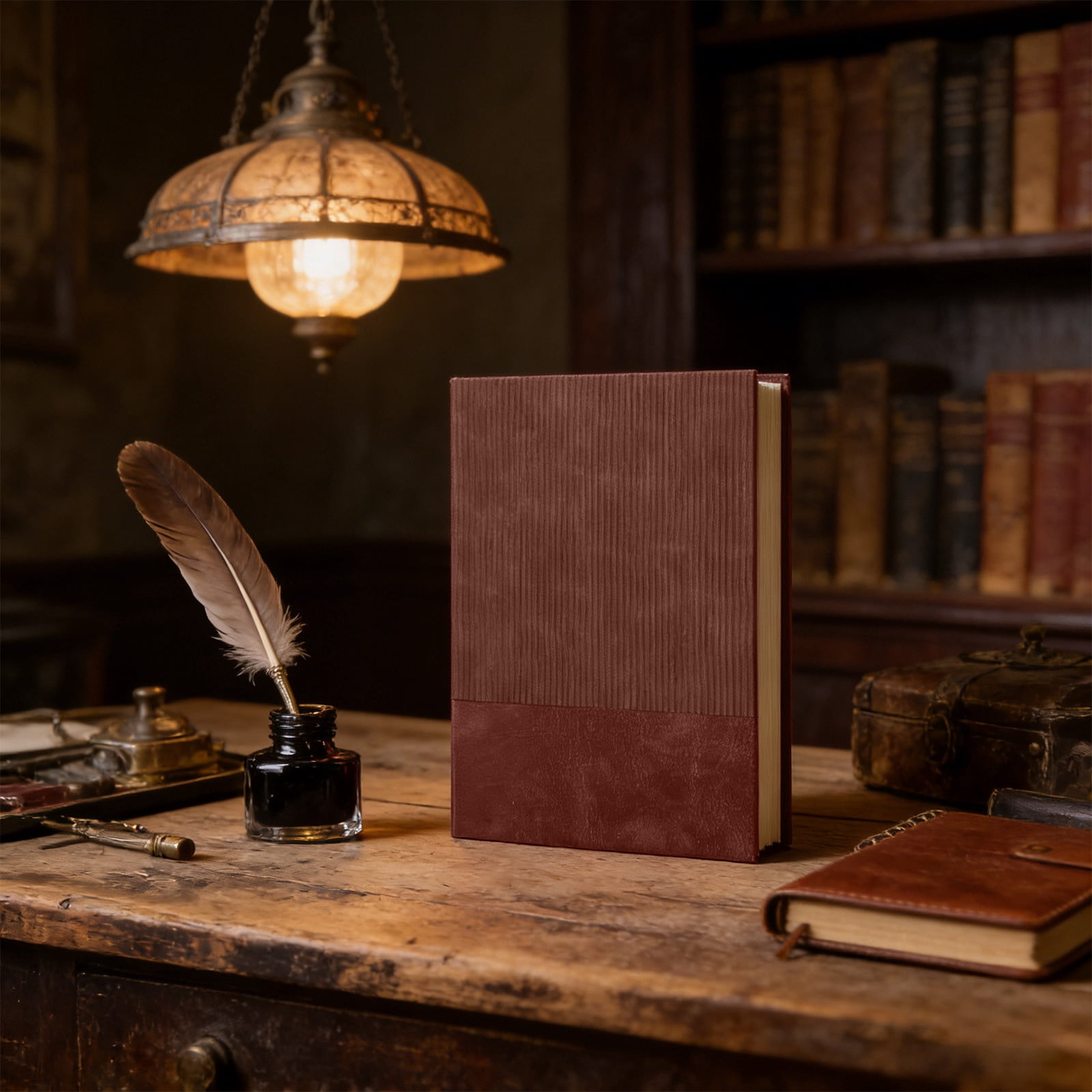 A5 Lined Notebook Hardcover Journal Synthetic Leather Cover 200 Pages ...