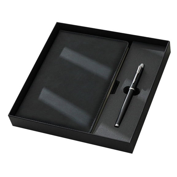 A5 Lined PU Leather Notebook and Pen Set with Gift Box,Hardcover College Ruled Notebook Set,9.06x9.06 inch PU Leather Journal Notebook,A5 Journal Set for Travel,Business,Work,Writing (Black)