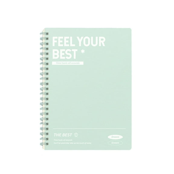 A5 Lined Spiral Notebook, Thick Paper Notebook with Plastic Cover for Students Professionals, Green, 120 Pages