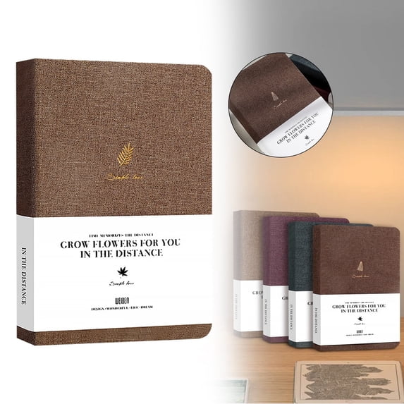 A5 Linen Hardcover Notebook With 100gsm Numbered Pages And Inner Pocket For Journaling - Coffee