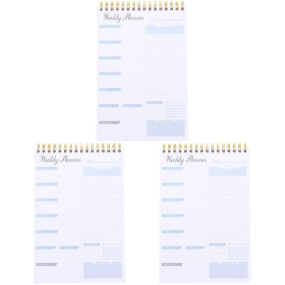 Daily Planner Notepad Tear Off Paper Aluminium Alloy 3pcs Set Lasting Sheets
