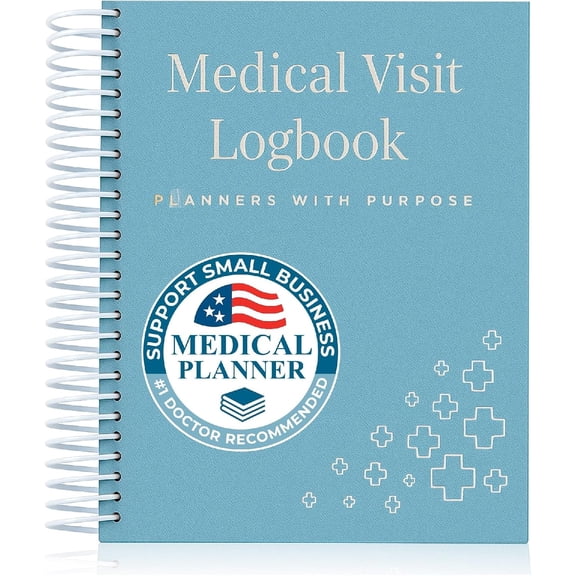 A5 Medical Visit Logbook - Compact Spiral Bound Medical Planner & Health Journal for Chronic Illness, Doctor Appointments, Symptom Tracking, Medications & Medical History Organizer Notebook Pocket Fo