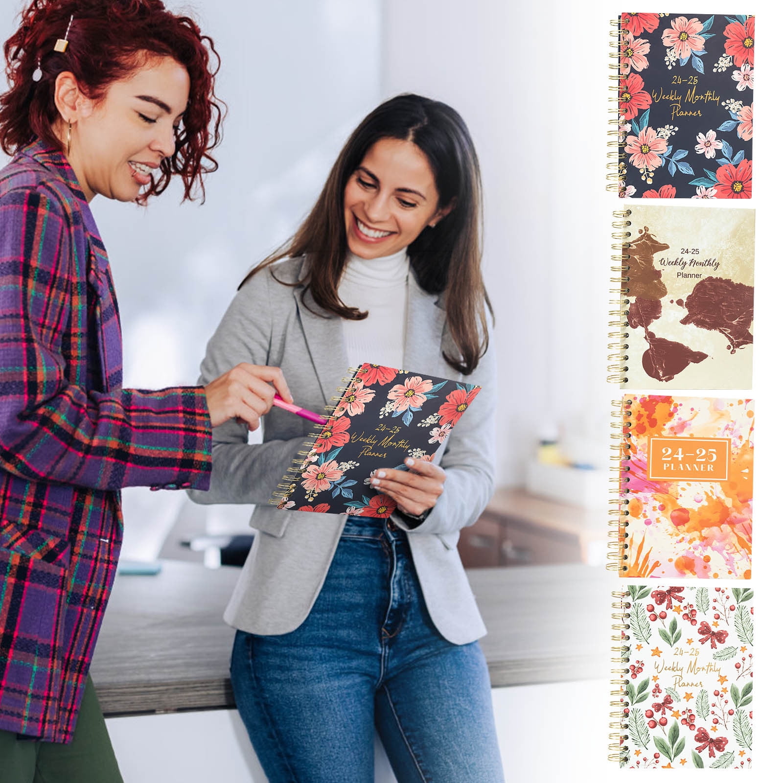 A5 Monthly Planner Book Green Hardshell Coil Notebook Weekly Layout