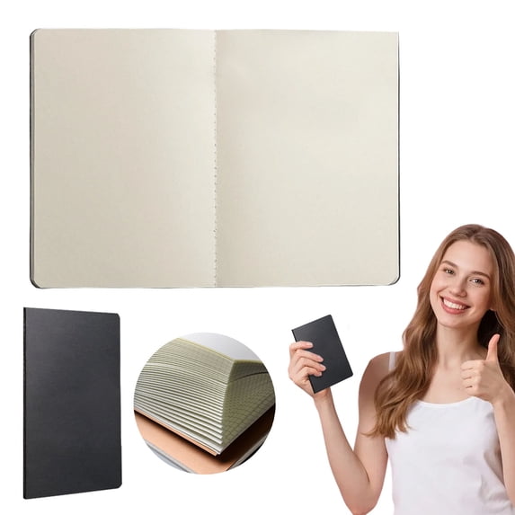 A5 Notebook, 36 Sheets Soft Cover Blank Writing Notebook, Portable Lightweight Memo Diary Pad for Daily Recording, Work Notes, Travel Journal Office Household Stationery Supplies