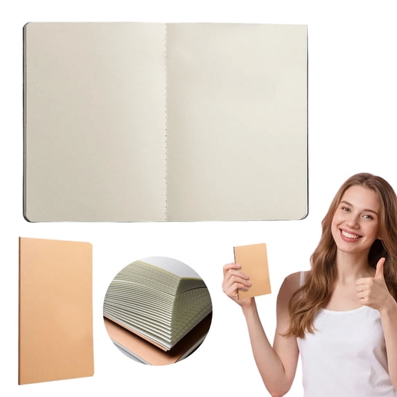 A5 Notebook, 36 Sheets Soft Cover Blank Writing Notebook, Portable Lightweight Memo Diary Pad for Daily Recording, Work Notes, Travel Journal Office Household Stationery Supplies