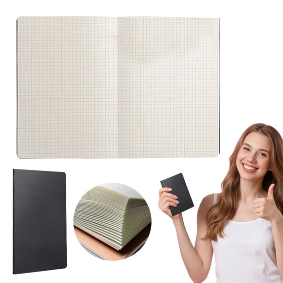 A5 Notebook, 36 Sheets Soft Cover Grid Writing Notebook, Portable Lightweight Memo Diary Pad for Daily Recording, Work Notes, Travel Journal Office Household Stationery Supplies
