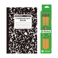 thumbnail image 1 of A5 Notebook,A5 Notebook Paper,Sewn Notebook,Writing Journal,Composition Notebook,Wide Ruled,A5 Stitched Notebook With 30 Sheets (60 Pages) And 12 Sharpened Wooden Pencils,Marble Colors Notebook, 1 of 9