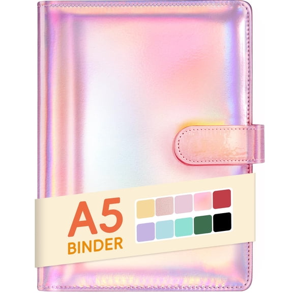 A5 Notebook Binder, 6 Ring Planner with Stylish Design, mini Binder