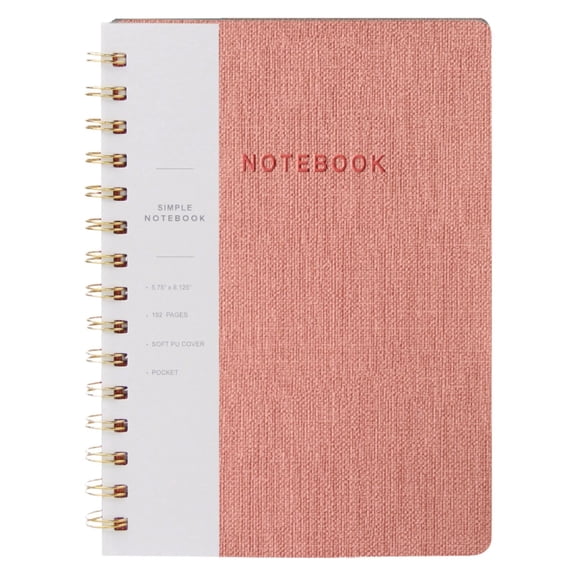 A5 Notebook, College Ruled Journal 160 Pages with PU Leather Cover, Twin Wire Binding Business Journal with Inner Pocket, Thick Paper for Office, Home School, Note Taking & Gift