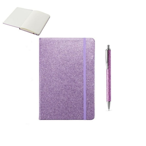 A5 Notebook,Glitter Journal,College Ruled A5 Hardcover Notebooks for ,Women Writing Note Taking Gifts for Office,Work,Purple