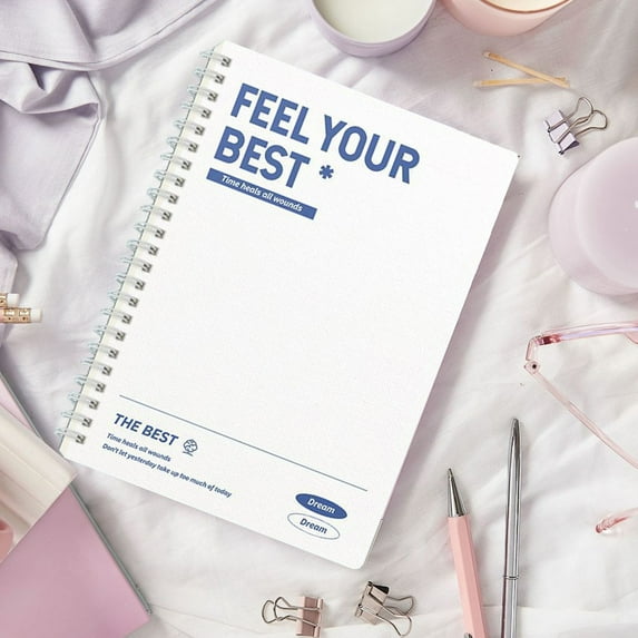 A5 Notebook, Grid Paper Notebook, Portable 60-Sheet Spiral Bound Journal with Date and Page Sections, Durable Plastic Cover, Multi-Color, Lightweight and Compact Design for Organized Note Taking