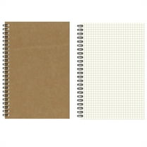 A5 Notebook Journal, 100-Page Thick Paper For Work & Study Notes, Brown Cover With Grid, Horizontal, Blank & Dot Pages, 50 Sheets For Writing, Sketching & Bullet Journaling
