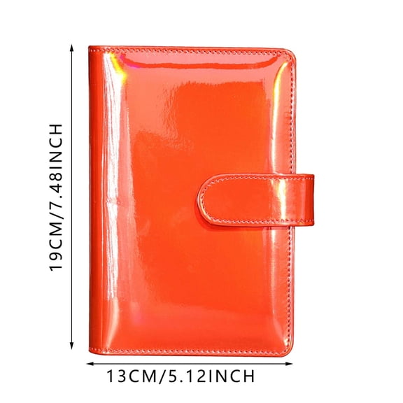 A5 Notebook Photocard Binder, 6 Ring Planner with Stylish Design, PU Leather Binder with Soft Colors, Hot Pink