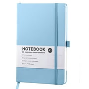 A5 Notebook with Pocket, Classic PU Leather Hard Cover Journal with Elastic Band, 192 Pages Ruled Thick Paper, Planner for Business, Writing, School, Travel, Gift