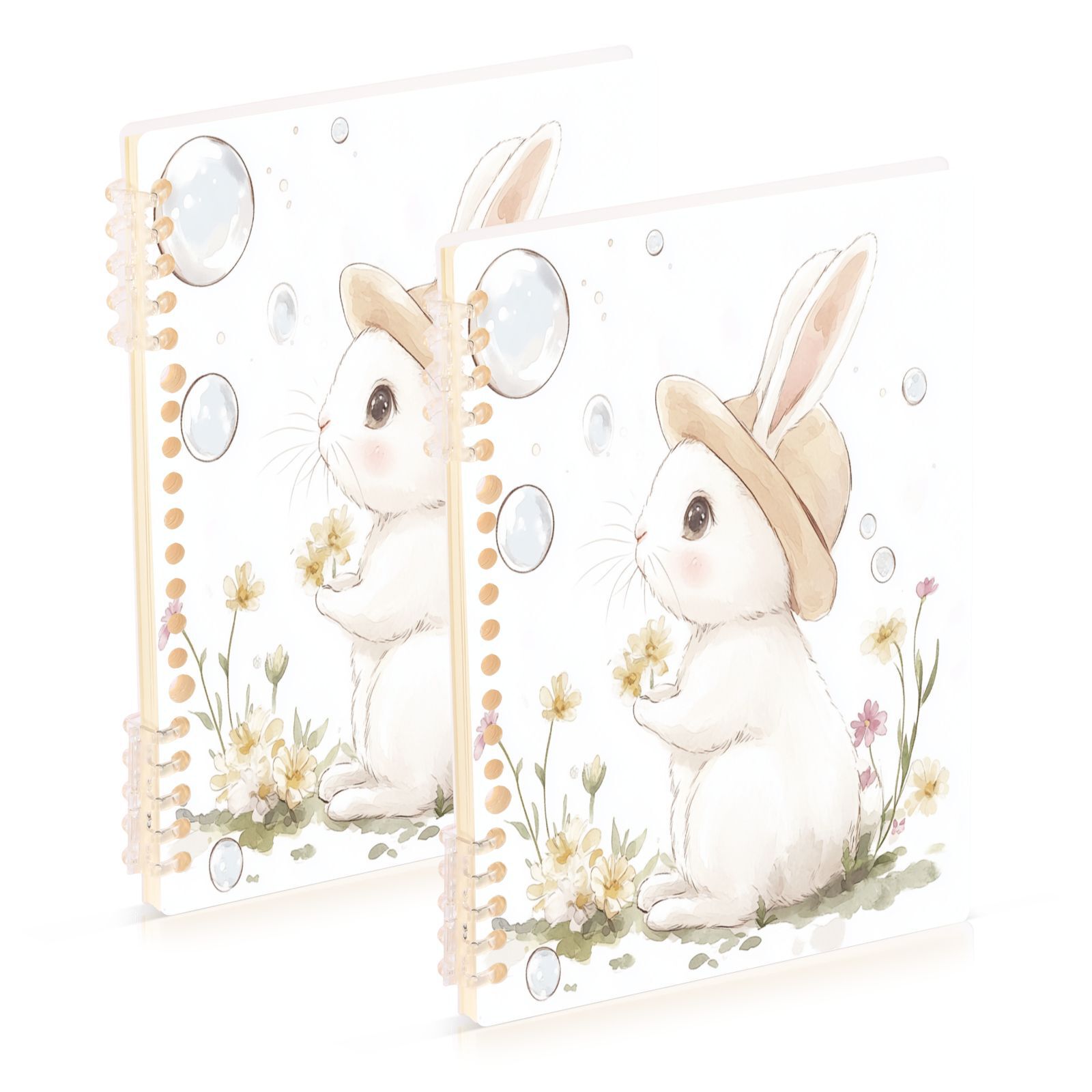 A5 Rabbit A5 Notebook, Single Back Sheet Printed on One Side, 60 Sheets A Cute ...